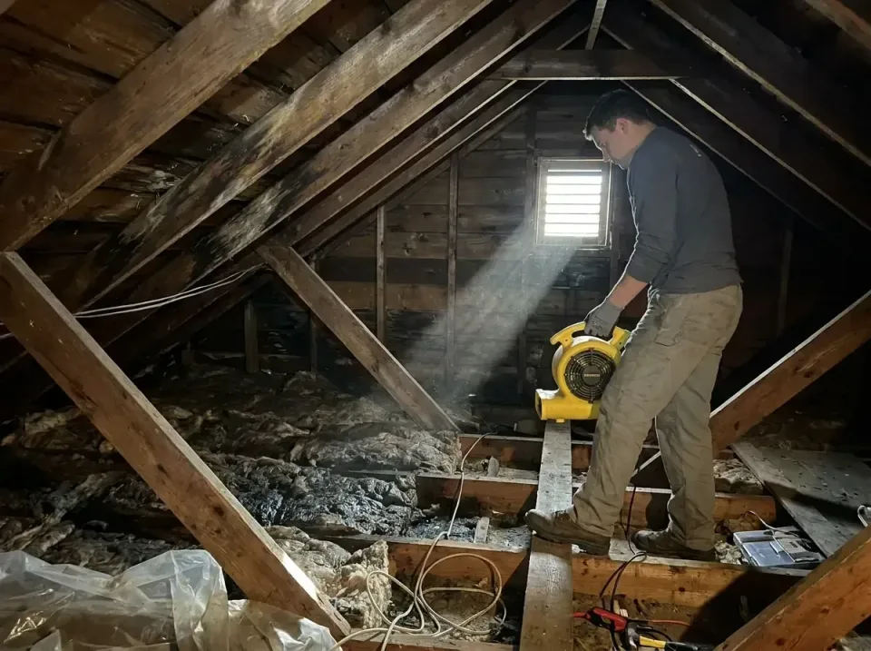 attic-water-damage-drying-proc-007 — frequently asked questions, Emergency Water Extraction & 24/7 Flood Response in Fort At…